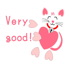 Heart-shaped cat Sticker2