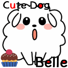 Cute dog Belle Polite Word Sticker