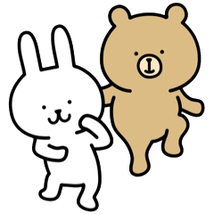 Rabbit and bear sticker2