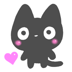 Black cat Sticker!