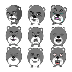 weird face Bear Sticker