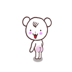 The basic sticker of white bear Emma