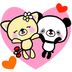 Panda and Kitten are loving couple