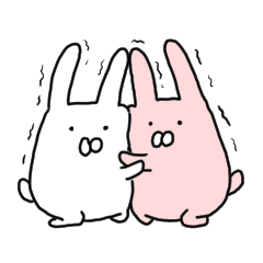 Rabbit and rabbit. – LINE stickers | LINE STORE