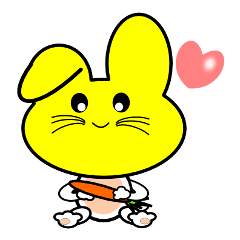 Yellow face of the rabbit of happiness