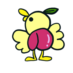 peach pear bird