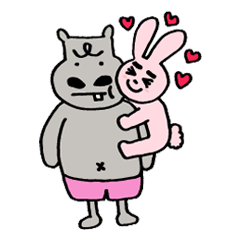 Happy Rabbit and Hippo