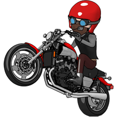 Powerful red motorcycle