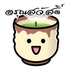 สติกเกอร์ของญี่ปุ่นถ้วยน้ำชา ภาษาไทย