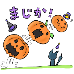 Halloween Sticker of children and ghosts