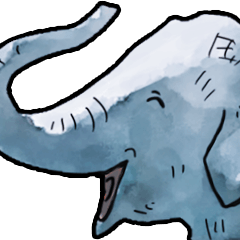 Watercolor elephant sticker