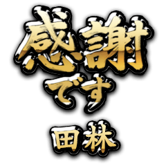 【田林】金の筆文字（感謝）