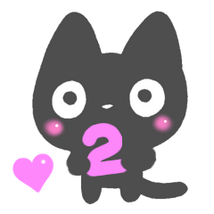 Black cat Sticker!2