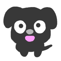 Black dog Sticker