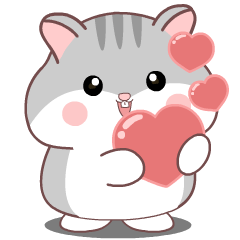 Cute grey Hamster : Animated