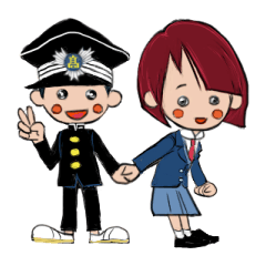 Japanese schoolboy and schoolgirl
