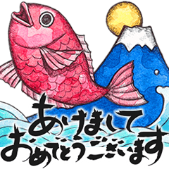 正統派お正月スタンプ