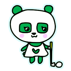 Green panda Hana Hana is a caddie.