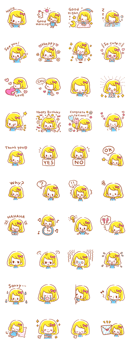 Cute girl stickers!