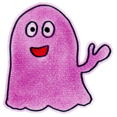 むらさきのおばけ君 英語版 Line スタンプ Line Store