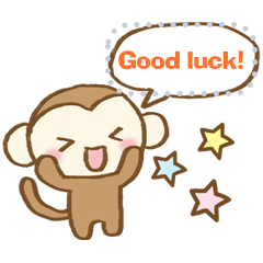 Cute Monkey(Message Sticker)EN