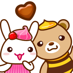 Honey Bear and sweety Rabbit