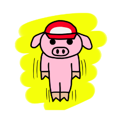 動物シリーズ5「運動好きの豚くん」
