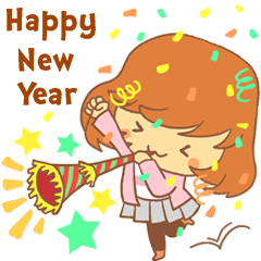 Happy New Year Girls Line貼圖 Line Store
