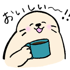 A seal who loves coffee