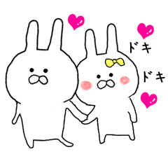 Love Love Sticker of small rabbit