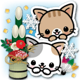 Japanese Style Cat Sticker 4 (Japanese)