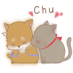 shiba inu boyfriend black cat garlfriend