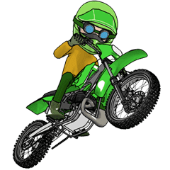 ライムグリーンのオフロードバイク Line スタンプ Line Store ライムグリーンのオフロードバイク Line スタンプ Line Store