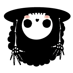 Afrohair skull's animation Sticker japan