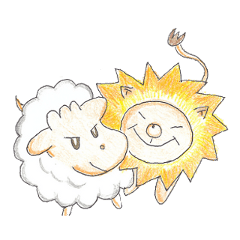 Sheep and lion Sticker