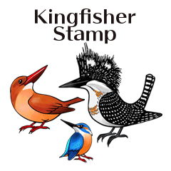 Bird Stamp [Japanese Kingfisher]