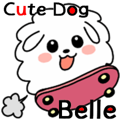 Cute dog Belle stylish Basic Sticker