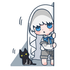 Ghost and black cat (Mini character)