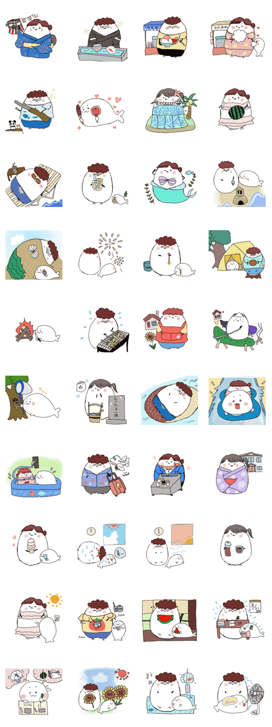 とりたま家族ー夏 Lineクリエイターズスタンプ Stamplist