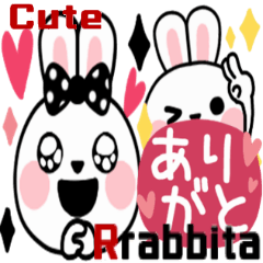 Cute Rabbita Stylish Girly Sticker