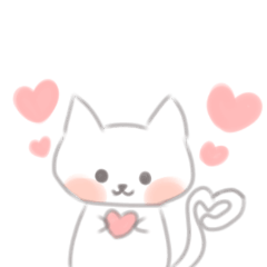 White cat  daily sticker