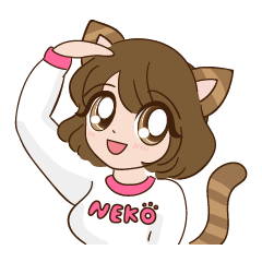 Cute cat girl stickers(No message)