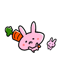 Rabbit carrying a carrot