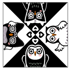 Funny black and white owls 2