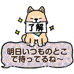 柴犬 和柄 吹き出しメッセージ Line スタンプ Line Store