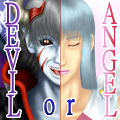 Angels and demons of intense Sticker