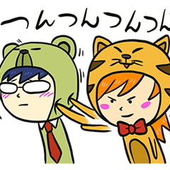 orange cat girl and maccha bear boy03