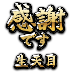 【生天目】金の筆文字（感謝）
