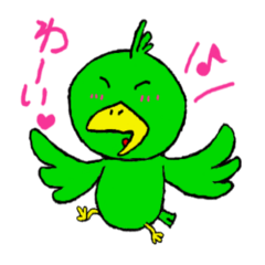 green bird sticker