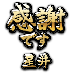 【星井】金の筆文字（感謝）